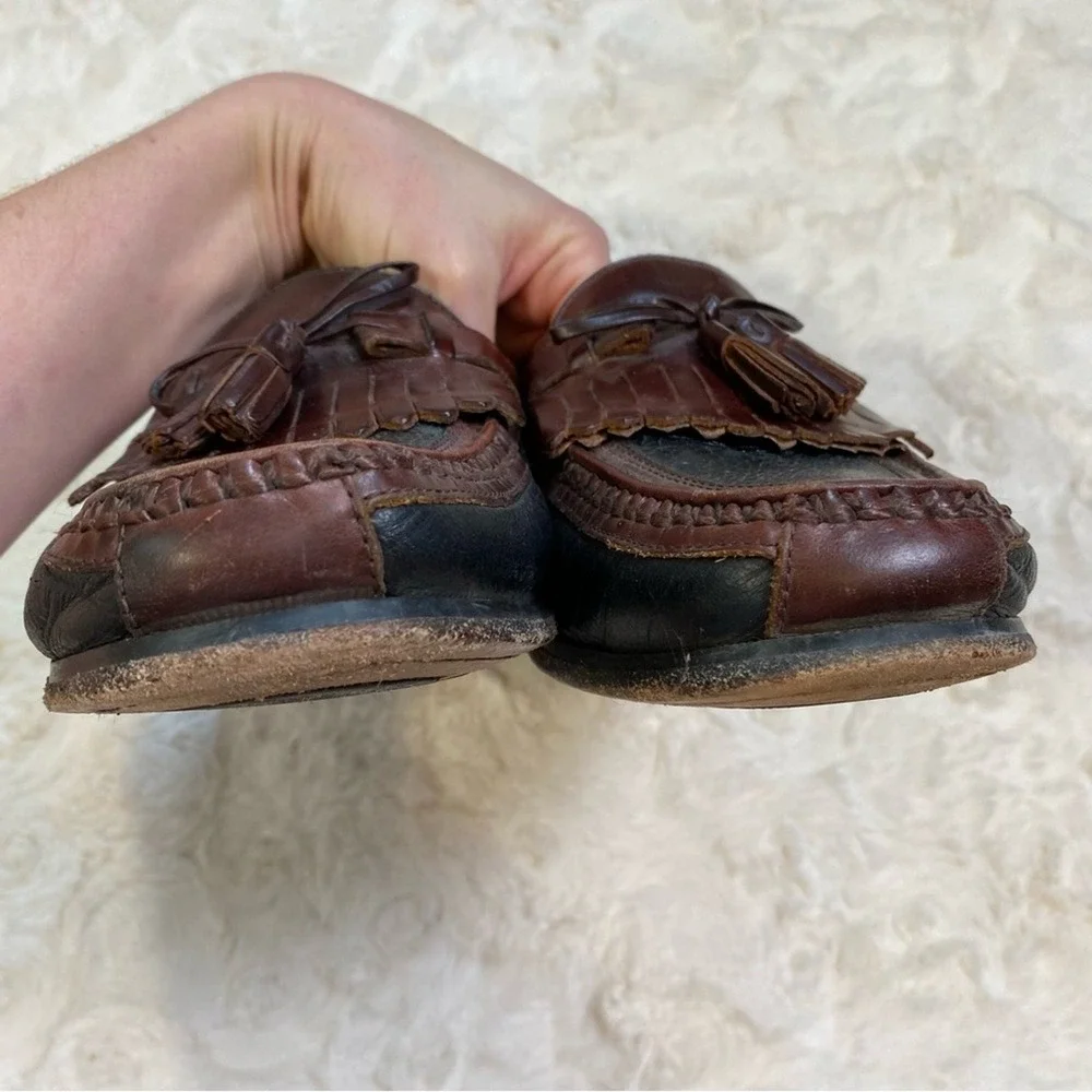 Johnson and Murphy Aragon Il Kiltie‎ Tassel Loafer Men's 11.5 Brown Black Shoe